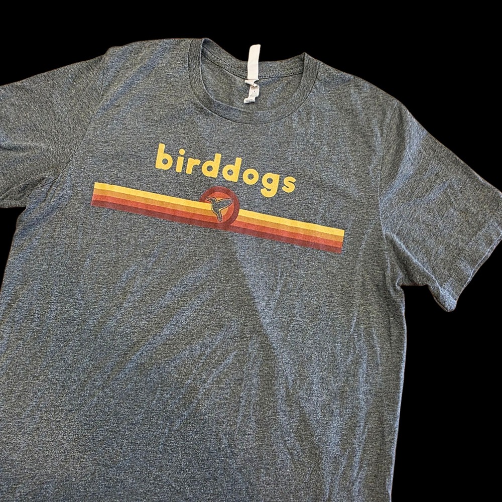 Bird Dogs T Shirt Mens Gray Blue Heather Bird‎ Short Sleeve Stretch - L